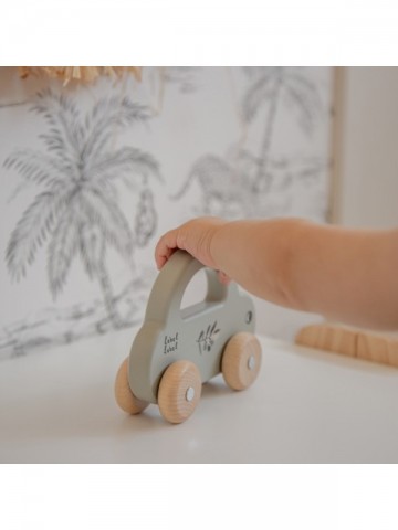 Label label little car olive green 1