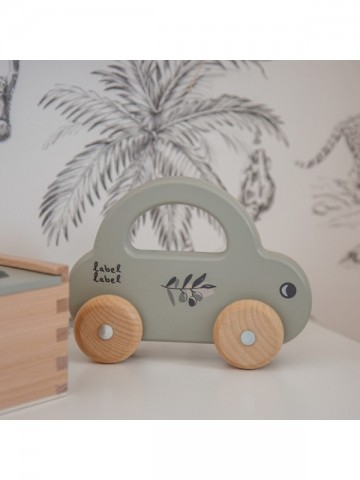 Label label little car olive green 2