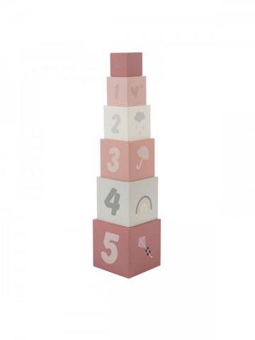 Label label stacking blocks numbers pink