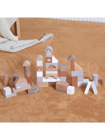 Label label wooden blocks 50pcs nougat 1