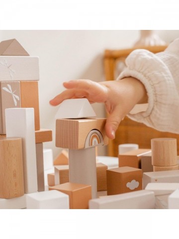 Label label wooden blocks 50pcs nougat 4