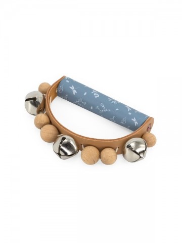 Label label wooden rattle blue