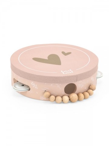 Label label wooden tambourine pink